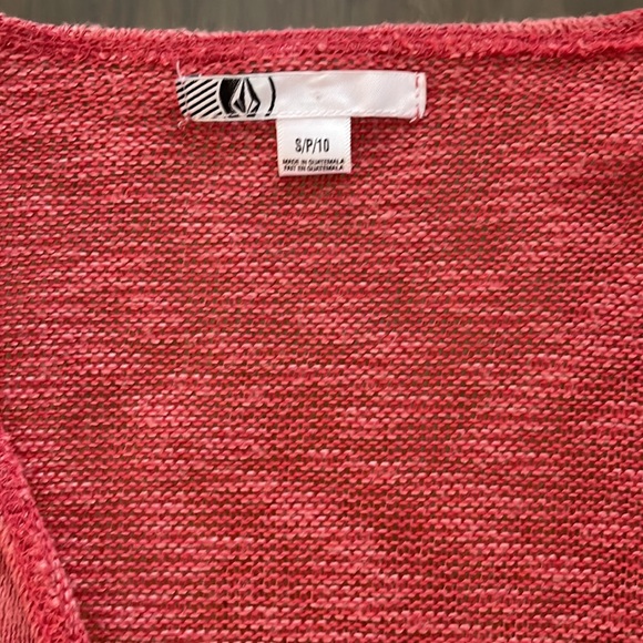 Volcom Style GO TO WRAP Salmon Lightweight Open Cardigan - Picture 2 of 4